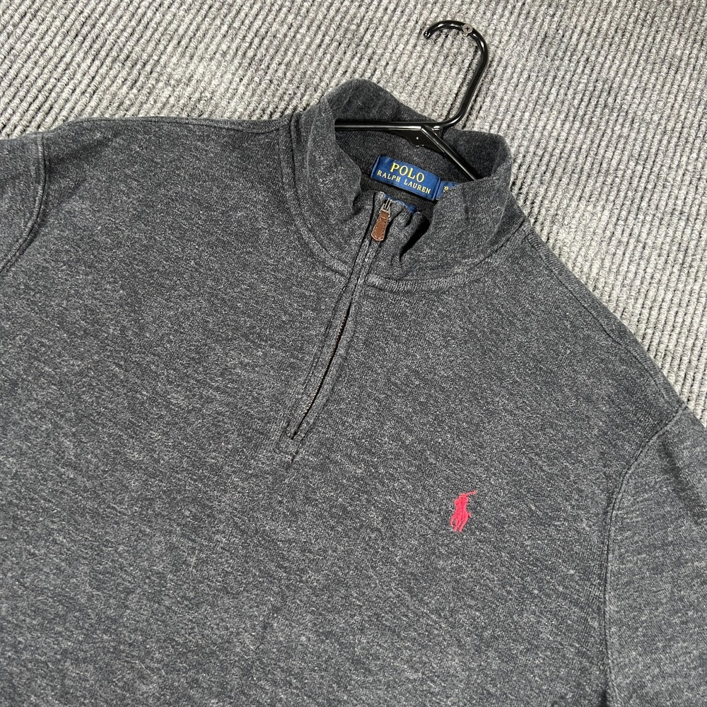 Polo Ralph Lauren Pullover Over Sweatshirt‎ Mens XL Extra Large Black 1/4 Zip